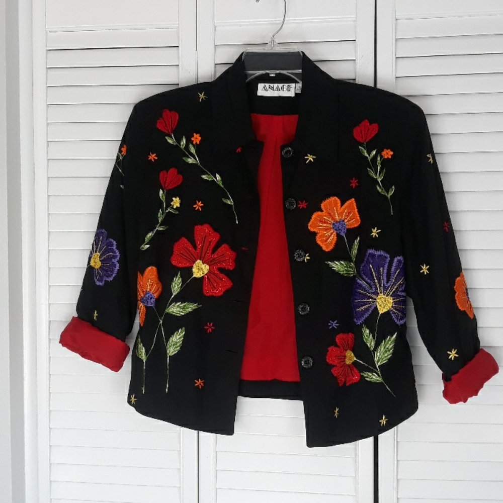 Vintage Anage Embellished  Jacket Sz Small